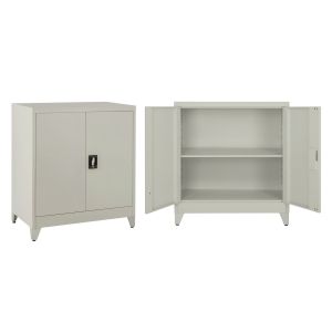 МЕТАЛЕН ГАРДЕРОБ DURON HM11999 2-КРИЛЕН С 2 МЕСТА ЗА СЪХРАНЕНИЕ И КРАКА - СИВ 90X40X100ВСМ.