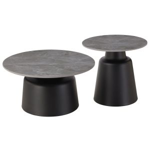 ХОЛНИ МАСИ RINKON HM18263.03 КЕРАМИЧНИ ПЛОТОВЕ - СИВ МРАМОРЕН ВИД Φ50СМ И Φ70СМ