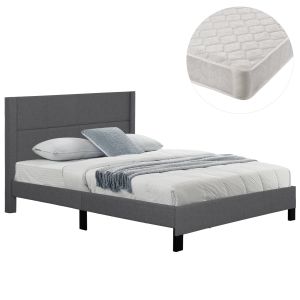 ДВОЙНО ЛЕГЛО С МАТРАК TRILLOP HM21202.12 СИВ ПЛАТ - ЗА РАЗМЕРИ 160X200СМ.