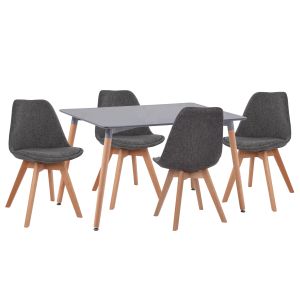 КОМПЛЕКТ МАСИ И СТОЛОВЕ 5 ЧАСТИ VEGAS HM21177 MDF ПЛОТ В СИВО - ПЛАТ В СИВО