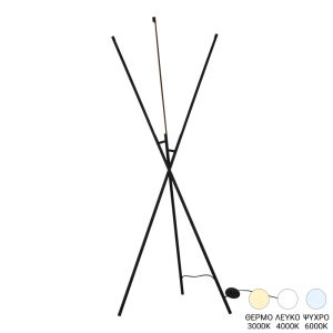 ЛАМПИОН LOLY LED МЕТАЛ В ЧЕРЕН ЦВЯТ 40X40X145СМ