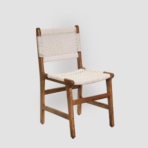 СТОЛ ОТ АКАЦИЕВО ДЪРВО, БЯЛ - НАТУРАЛЕН 46X46X86СМ