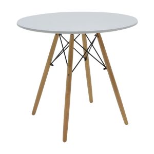 ТРАПЕЗНА МАСА JULITA MDF ПЛОТ БЯЛО-НАТУРАЛЕН ЦВЯТ КРАКА D80X73СМ