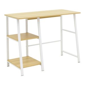 БЮРО FERJE С РАФТОВЕ ОТ MDF В ЕСТЕСТВЕНО БЯЛ ЦВЯТ 100X48X75СМ