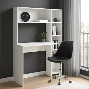 БЮРО JANSON С ЕТАЖЕРКА ЗА КНИГИ В БЯЛО 113.2X40X141.8 СМ
