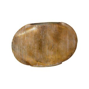 МЕТАЛНА ДЕКОРАТИВНА ВАЗА FL0251 ЗЛАТИСТ ЦВЯТ 37X10X25СМ
