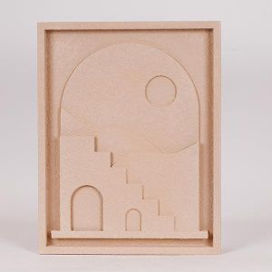 СТЕННА ДЕКОРАЦИЯ КЪЩА ДЪРВО БЕЖОВА 40X3X50.8СМ
