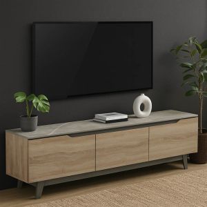 ТВ ШКАФ KASANDRA В БЕЖОВ МРАМОР-СОНОМА НЮАНС 180X35X48.5СМ