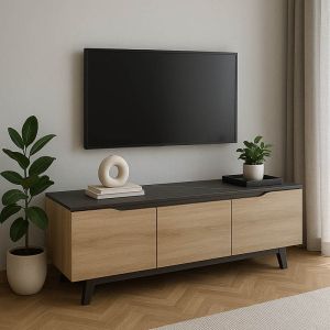 ТВ ШКАФ KASANDRA В ЧЕРЕН МРАМОР-СЕНОМА ЦВЯТ 180X35X48.5 СМ