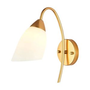 АПЛИК BERAK LED МЕТАЛ В ЗЛАТИСТО-БЯЛ ЦВЯТ 10X10X17СМ