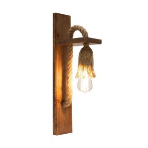АПЛИК LAMEL E27 ДЪРВО И ВЪЖЕ В ЕСТЕСТВЕН ЦВЯТ 10X17X45СМ