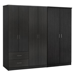 ГАРДЕРОБ 6-КРИЛЕН BLAKELY HM21235.01 МЕЛАМИН В ЦВЯТ ЗЕБРАНО 201X43X181ВСМ.