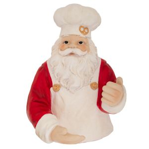 КОЛЕДНА ФИГУРКА НА ДЯДО КОЛЕДА ОТ ЧЕРВЕНО БЯЛ ПОЛИРЕЗИН 25X25X34,5 СМ