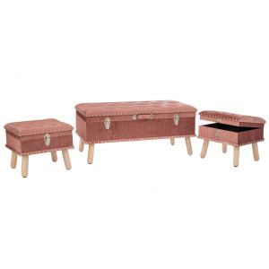 КОМПЛЕКТ ОТ 3 ТАБУРЕТКИ CAPITONE 90X44X40CM 40X32X32CM (X2)