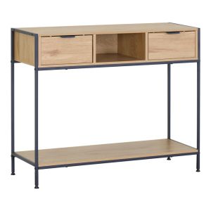 КОНЗОЛА REGANDO В ЦВЯТ ДЪБ С ЧЕРЕН МЕТАЛ 100X35X80СМ