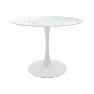 МАСА BALOU ОТ МДФ В БЯЛО С МРАМОРНА ИМИТАЦИЯ, РАЗМЕРИ 80X76 СМ