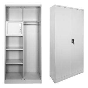 МЕТАЛЕН ШКАФ ZOGI С ПРЕГРАДА В СВЕТЛО СИВ ЦВЯТ 90X45X180СМ