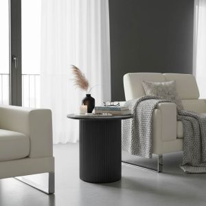 ПОМОЩНА МАСА DOVEL ОТ MDF В ЧЕРЕН ЦВЯТ, ДИАМЕТЪР 50X45 СМ