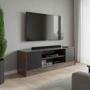 ТВ ШКАФ SASA В ЦВЯТ ДЪБ-АНТРАЦИТ 120X35X41.5 СМ