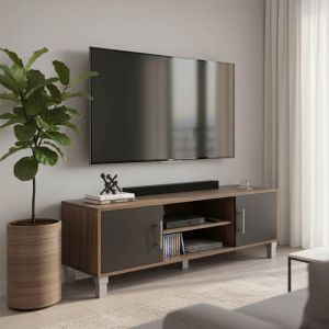 ТВ ШКАФ SERANK В ЦВЯТ ДЪБ-АНТРАЦИТ 120X40X40СМ