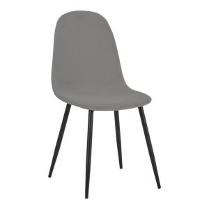 ТРАПЕЗЕН СТОЛ BELLA КАДИФЕ В СИВ ЦВЯТ И ЧЕРЕН МЕТАЛЕН КРАК 43.5X52X89СМ