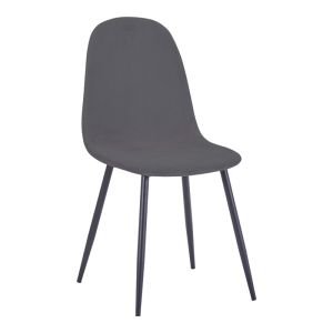 ТРАПЕЗЕН СТОЛ BELLA КАДИФЕ В ТЪМНОСИВ ЦВЯТ И ЧЕРЕН МЕТАЛЕН КРАК 43.5X52X89СМ