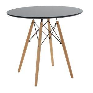ТРАПЕЗНА МАСА JULITA MDF ПЛОТ ЧЕРЕН-НАТУРАЛЕН ЦВЯТ КРАКА D80X73СМ