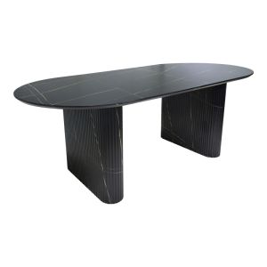 ТРАПЕЗНА МАСА NEMBOU ОТ MDF В ЧЕРНО И ЗЛАТИСТО 210X100X76СМ