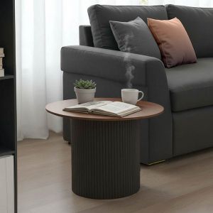 ХОЛНА МАСА DOVEL ОТ MDF В ОРЕХОВО-ЧЕРЕН ЦВЯТ D70X40СМ