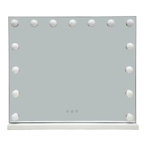 HOLLYWOOD LED ОГЛЕДАЛО, БЯЛО, ЖЕЛЯЗО, 60X12X52.3 СМ
