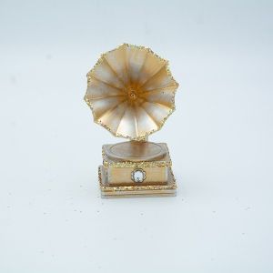АКРИЛНА ДЕКОРАЦИЯ, ГРАМОФОН, ЗЛАТИСТ МАТ, 5.3x5.3x10.6см