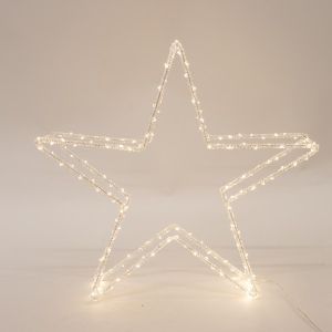 АКРИЛНА ЗВЕЗДА, АДАПТЕР 3,5V, 140 ТОПЛО БЯЛ LED, КАБЕЛ 5М, 60X12X58СМ, IP44