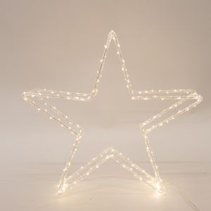 АКРИЛНА ЗВЕЗДА, АДАПТЕР 3,5V, 200 ТОПЛО БЯЛИ LED, ЗАВОДЕН КАБЕЛ 5М, 100X15X97СМ, IP44