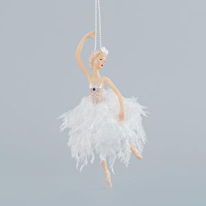 БАЛЕРИНА С БЕЛИ ПЕРА, ПИРУЕТА, 18 см