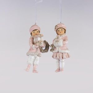ВИСЯЩА ДЕКОРАЦИЯ ОТ ПОЛИРЕЗИН, ДЕТСКА С РОЗОВИ ДРЕХИ, 2 ДИЗАЙНА, 5,5X4X11,5 СМ