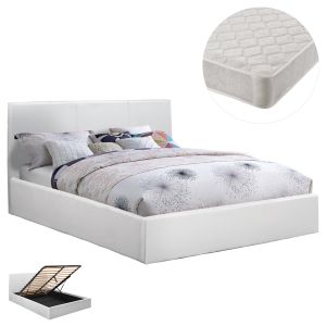 ДВОЙНО ЛЕГЛО С МАТРАК BOBBI HM21271.01 БЯЛ PUС МЯСТО ЗА СЪХРАНЕНИЕ - ЗА РАЗМЕРИ 150X200СМ.