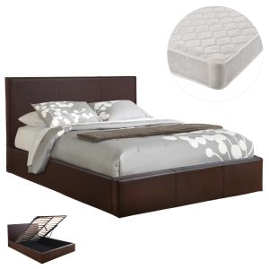 ДВОЙНО ЛЕГЛО С МАТРАК BOBBI HM21271.02 КАФЯВ PUС МЯСТО ЗА СЪХРАНЕНИЕ - ЗА РАЗМЕРИ 150X200СМ.