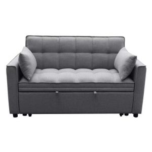 ДВУМЕСЕН РАЗТЕГАТЕЛЕН ДИВАН BORG HM3289.01 СИВ ПЛАТ 142X94X78ВСМ.