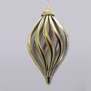 КОЛЕДНА ВИСУЛКА СЪЛЗА, ПЛАСТМАСА, ЗЛАТНО, 21x11см
