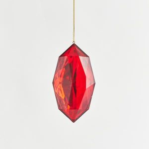 КОЛЕДНА ВИСУЛКА, ДИАМАНТ, ЧЕРВЕНО, 7x4,5x13,5см