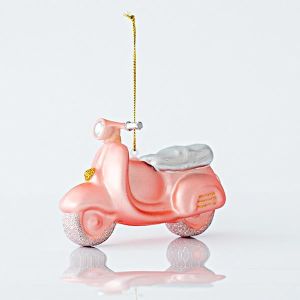 КОЛЕДНА СТЪКЛЕНА УКРАСА, VESPA, РОЗОВА, 5,3x11,6x8см