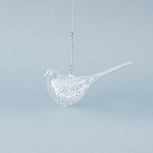 КОЛЕДНА СТЪКЛЕНА УКРАСА, ПТИЦА, ПРОЗРАЧНА, КОМПЛЕКТ ОТ 4 БРОЯ, 15,8x5x7,5см