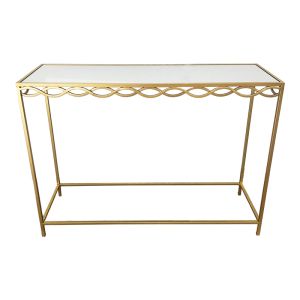 КОНЗОЛНА МАСА BENDA МЕТАЛ В ЗЛАТИСТ ЦВЯТ 100X30X80СМ