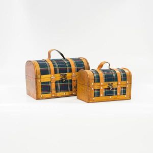 КУФАР, КАРИРАН СИН, КОМПЛЕКТ ОТ 2 БРОЯ, 30X18X19СМ И 24X13X15,3СМ