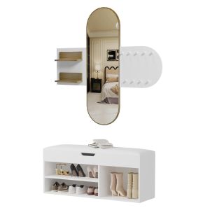 МЕБЕЛИ ЗА АНТРЕ 2 БР. CHERYL HM21276.02 МЕЛАМИН В БЯЛО-SONAMA
