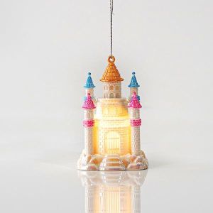 ОСВЕТЯВАЩ АКРИЛЕН ЗАМЪК С МУЗИКА, БЯЛ - МНОГОФУНКЦИОНАЛЕН, С БАТЕРИЯ, 7,4x11,3 см