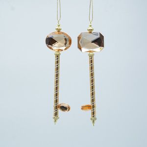 ПЛАСТМАСОВ КЛЮЧ, ЗЛАТЕН СЪС ЗЛАТЕН КАМЪК, 2 ДИЗАЙНА, 4.3x1.3x15.5см