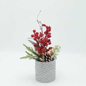 САКСИЯ С КОЛЕДНА УКРАСА, СНЕЖНА, СВЕТЕЩА, 10X35СМ