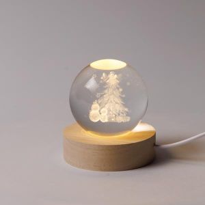СВЕТЕЩА ТОПКА 6СМ, КОЛЕДЕН ДИЗАЙН, СНЕЖНИ ЧОВЕЦИ С КОЛЕДНА ЕЛХА, USB, 6 ТОПЛО БЕЛИ SMD LED, ЦОКОЛА 7СМ, ЗАВОДЕН ЖИЛ 70СМ, IP20