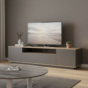ТВ ШКАФ WINEY В ЦВЯТ СОНОМА-АНТРАЦИТ 180X44.5X44.5СМ